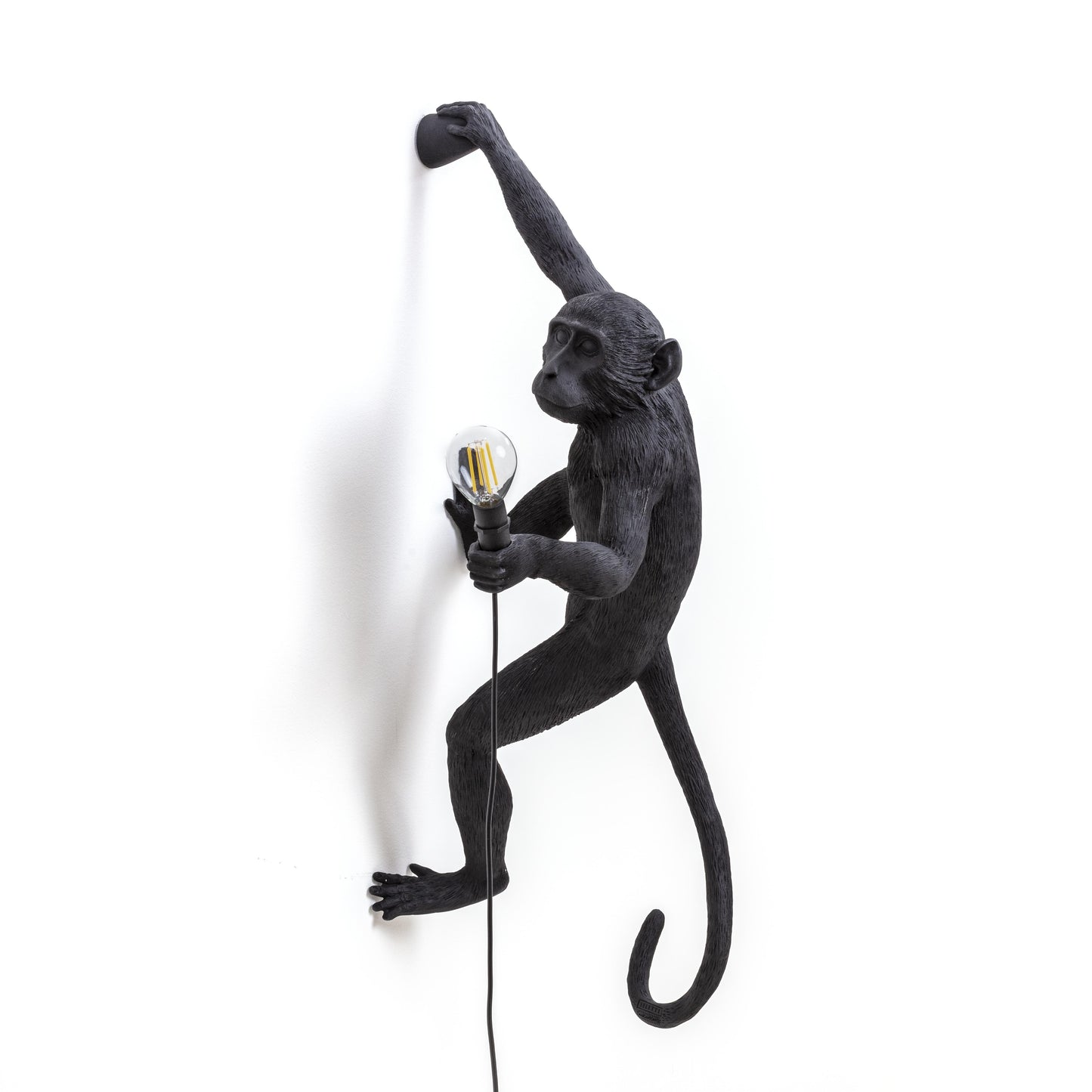 Seletti Monkey Lamp Hanging Version Right Hand Nero