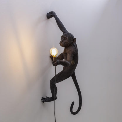 Seletti Monkey Lamp Hanging Version Right Hand Nero