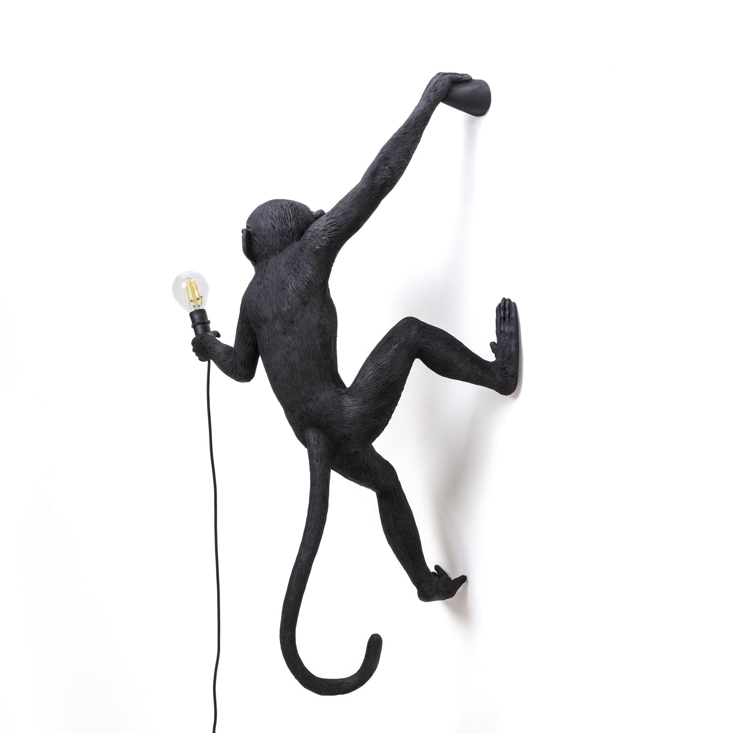 Seletti Monkey Lamp Hanging Version Right Hand Nero