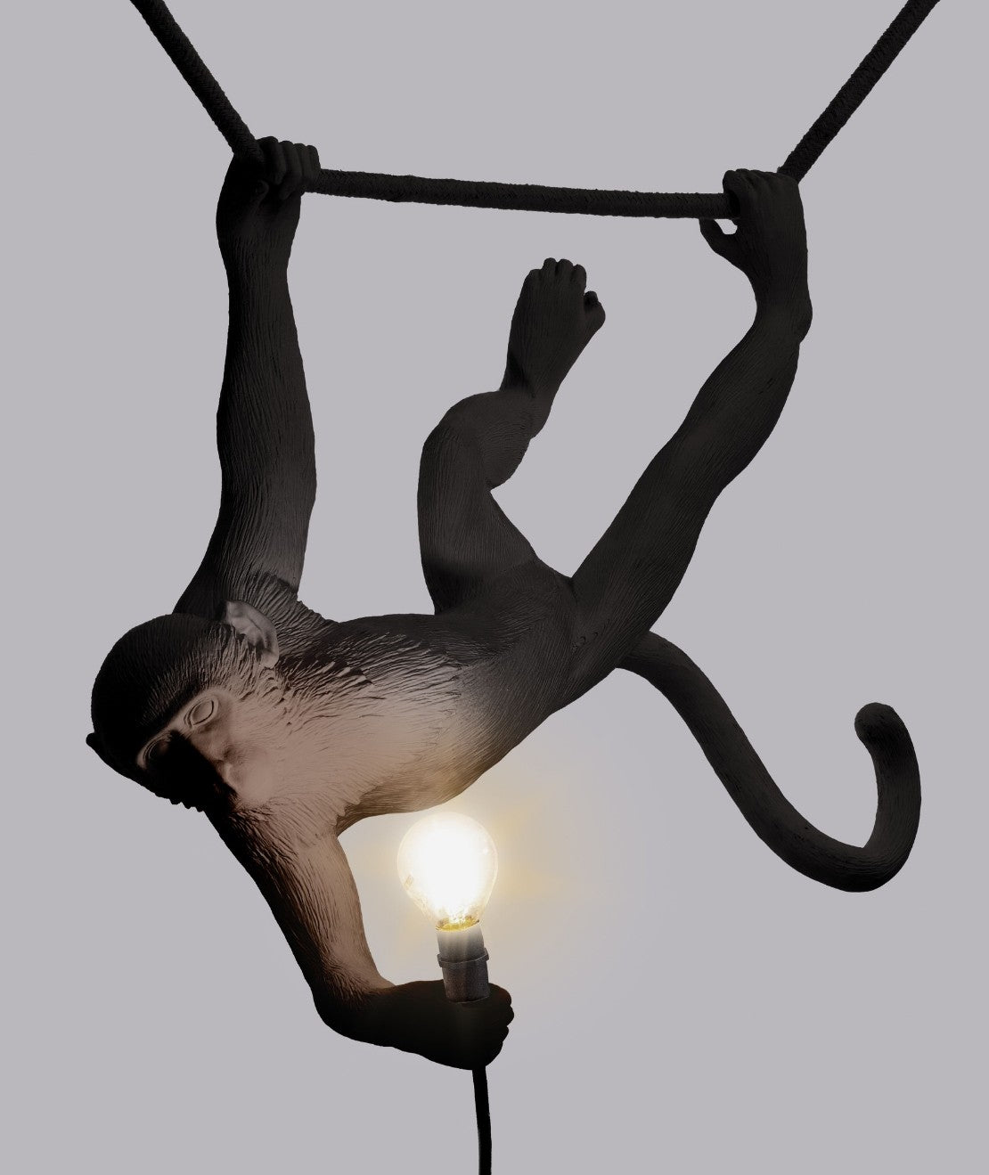 Seletti Swing Monkey Lamp Lampada Nera outdoor