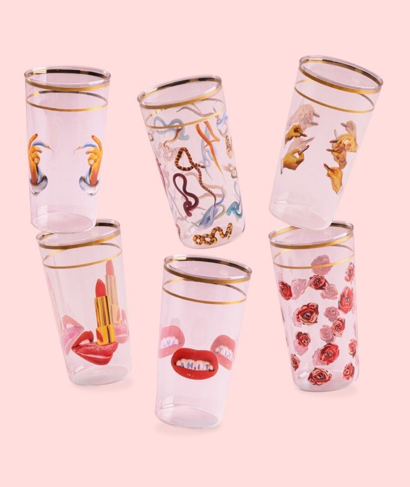 Seletti Toiletpaper Home Glasses Set 6 Bicchieri