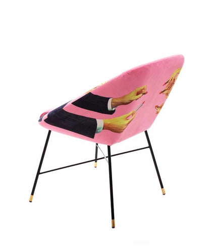 Seletti Toiletpaper Home Padded Chair Sedia Lipsticks Rosa