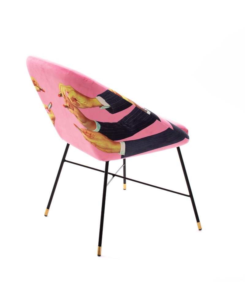 Seletti Toiletpaper Home Padded Chair Sedia Lipsticks Rosa