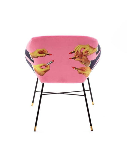 Seletti Toiletpaper Home Padded Chair Sedia Lipsticks Rosa