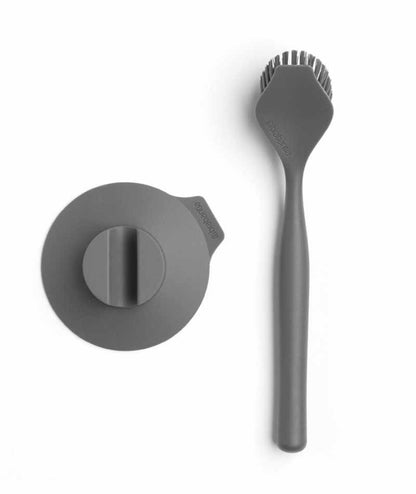 Brabantia Dish Brush SinkSide Spazzola lavapiatti con ventosa Dark Gray