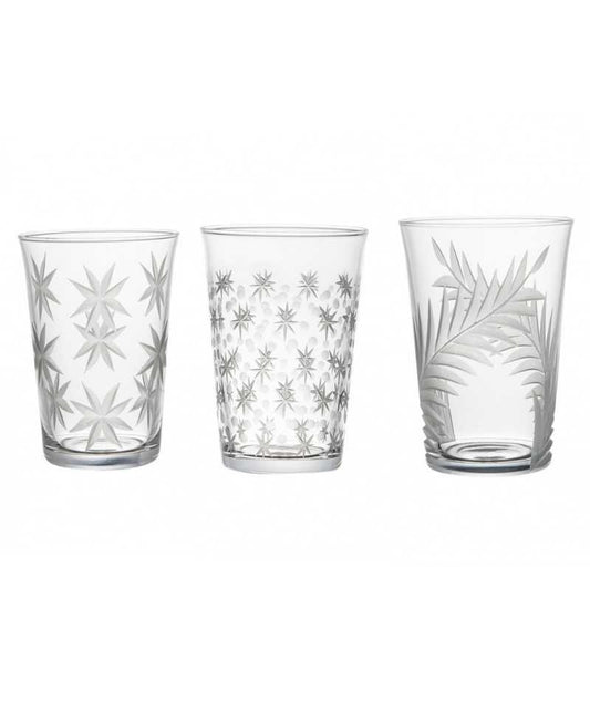 Bitossi Home La Tavola Scomposta Tumbler inciso - Set 3 bicchieri