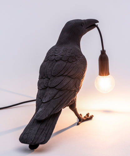 Seletti Bird Lamp Waiting Lampada da appoggio Corvo outdoor