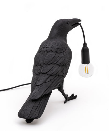 Seletti Bird Lamp Waiting Lampada da appoggio Corvo outdoor