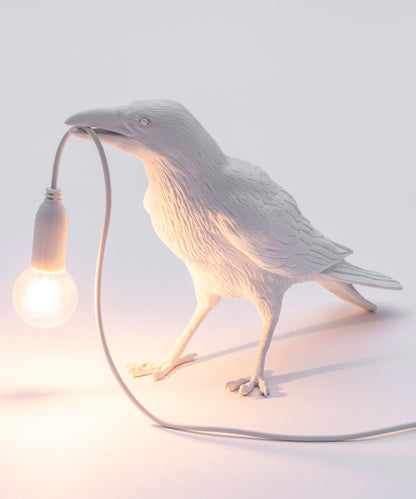 Seletti Bird Lamp Waiting Lampada da appoggio Corvo outdoor