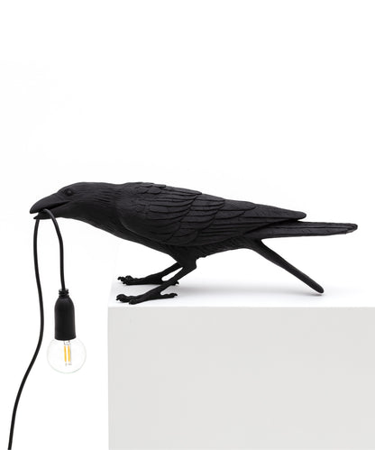 Seletti Bird Lamp Playing Lampada da appoggio Corvo outdoor