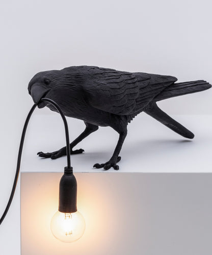 Seletti Bird Lamp Playing Lampada da appoggio Corvo outdoor