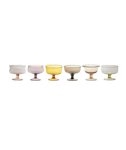 Bitossi Home Diseguale Set 6 Coppette con Forme Assortite Nuances Ambra/Rosa