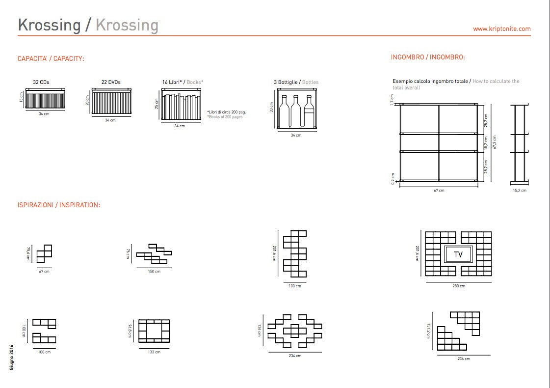 Kriptonite Krossing Sistema Modulare a Parete - Base 100 cm