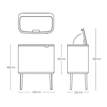 Brabantia Bo Touch Bin Pattumiera Inox satinato FPP