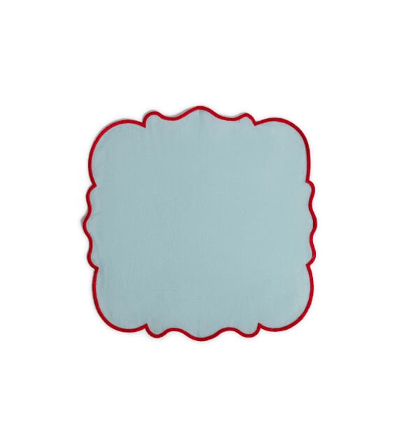 Bitossi Home Smerlo Set 2 tovaglioli Azzurro bordo Rosso