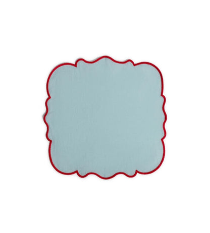 Bitossi Home Smerlo Set 2 tovaglioli Azzurro bordo Rosso