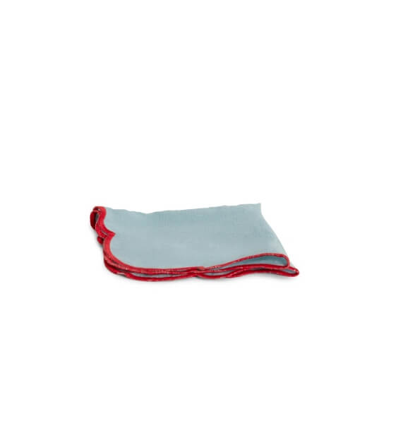 Bitossi Home Smerlo Set 2 tovaglioli Azzurro bordo Rosso