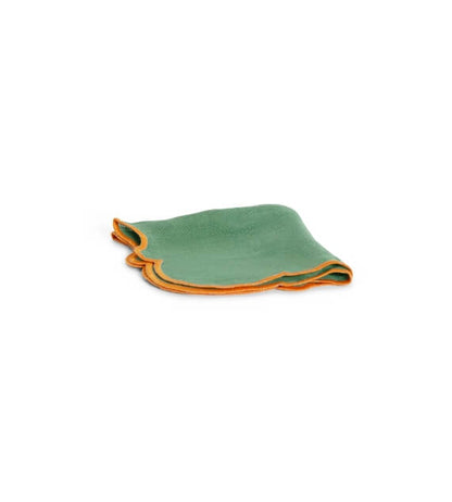 Bitossi Home Smerlo Set 2 tovaglioli Verde bordo arancio