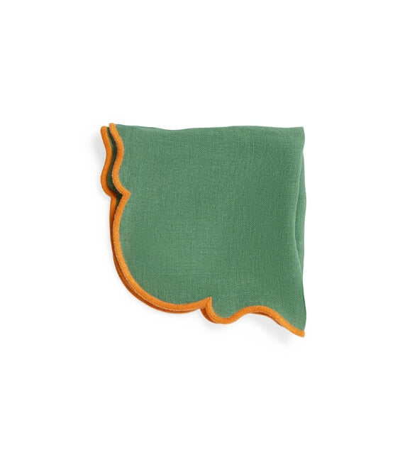 Bitossi Home Smerlo Set 2 tovaglioli Verde bordo arancio