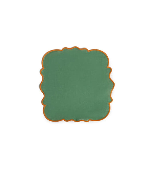 Bitossi Home Smerlo Set 2 tovaglioli Verde bordo arancio