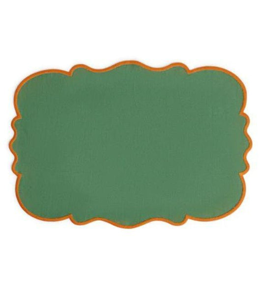 Bitossi Home Smerlo Set 2 tovagliette Verde bordo arancio