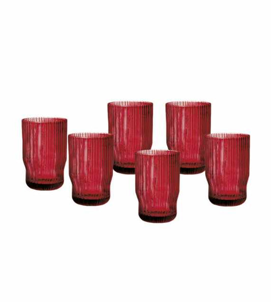 Brandani Bicchiere Plissé Rosso Set 6 pz Vetro