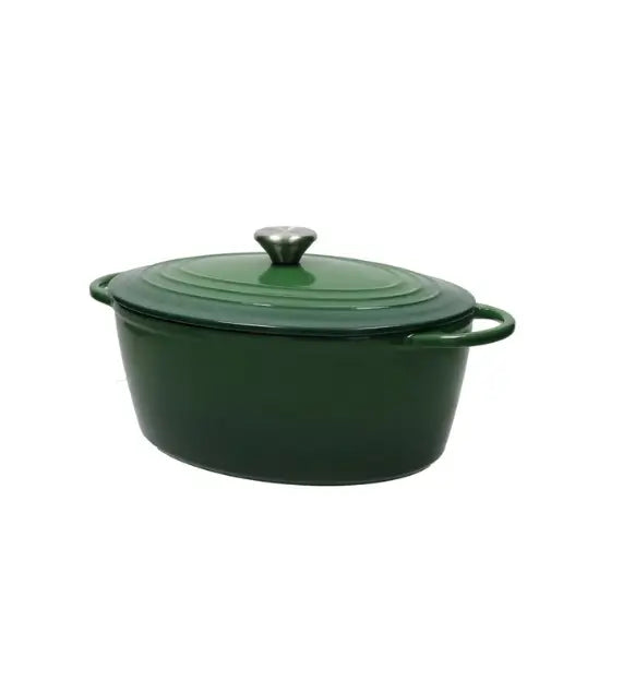 Brandani Casseruola Cocotte Ovale Verde Ghisa 5 Lt