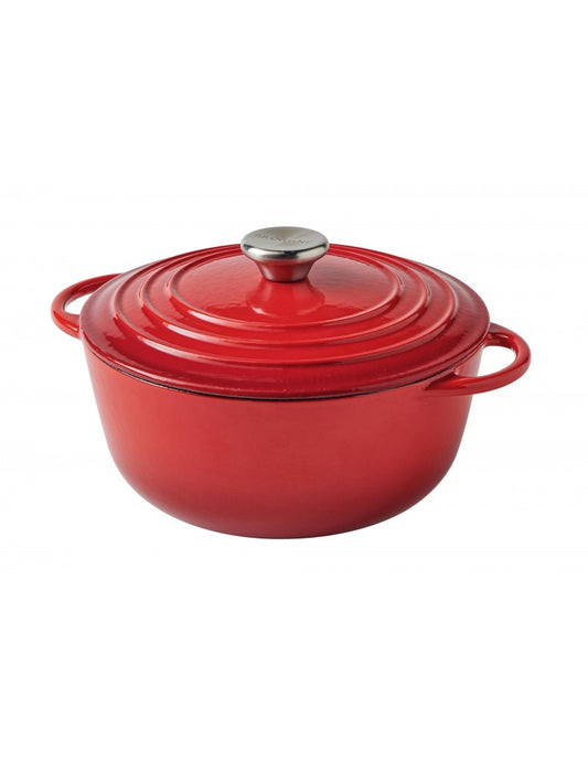 Brandani Casseruola Cocotte Rossa Ghisa Smaltata 4 L