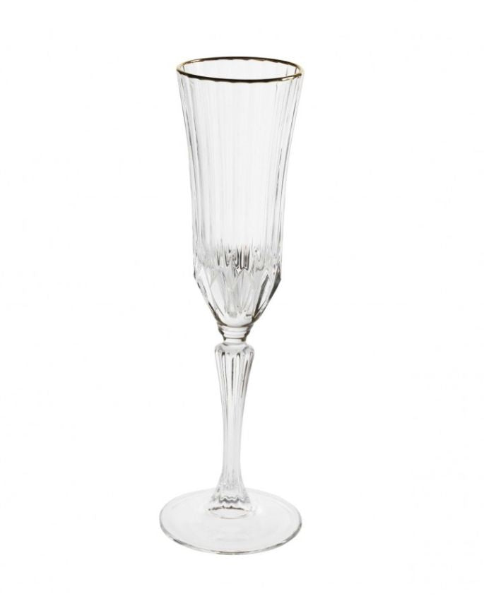 Brandani Crystal Glass Set 6 Pz Flute Oh My Gold