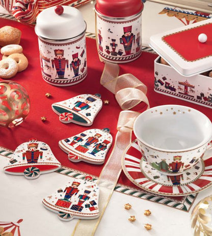 Brandani Lo Schiaccianoci Decorazione iCampana in Ceramica Set 4 Pezzi