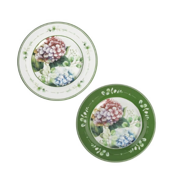 Brandani Flora Piattino Set 2 Pz in porcellana