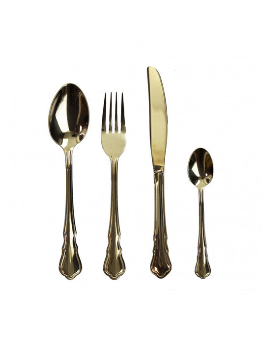 Brandani Set Posate Imperial Gold Set 16 Pz Inox