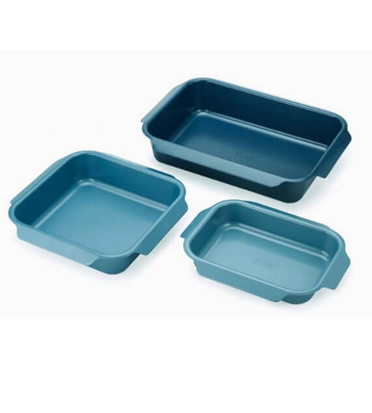 Joseph Joseph Nest Set di teglie per arrosti blu antiaderenti da 3 pezzi per forno