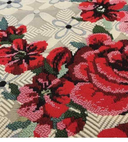 Miho Carpets tappeto Fiori rossi 140x140