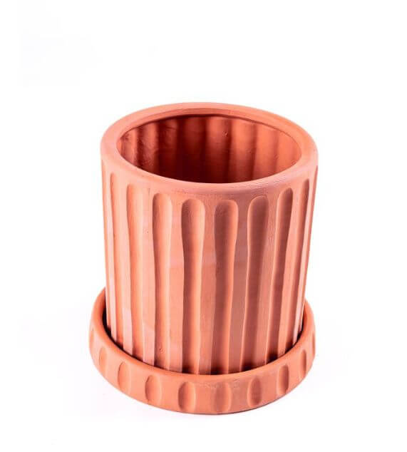 Seletti Magna Graecia Vaso E Sottovaso In Terracotta - Dorico