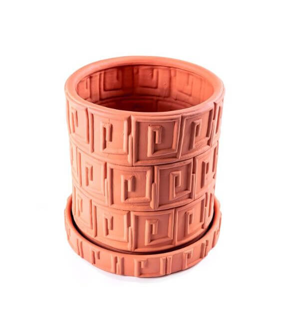 Seletti Magna Graecia Vaso E Sottovaso In Terracotta - Greche