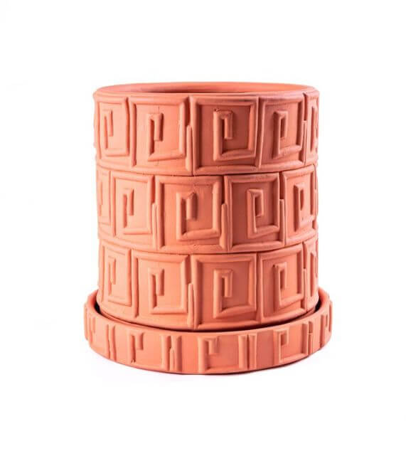 Seletti Magna Graecia Vaso E Sottovaso In Terracotta - Greche