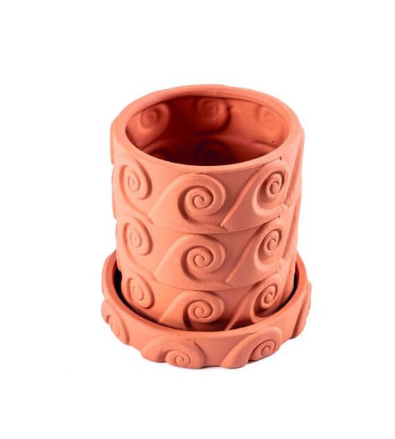 Seletti Magna Graecia Vaso E Sottovaso In Terracotta - Onda