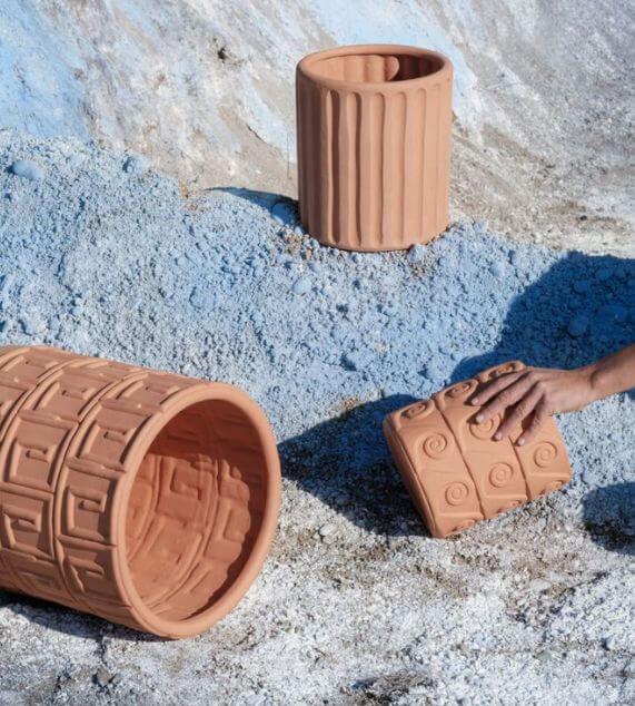 Seletti Magna Graecia Vaso E Sottovaso In Terracotta - Onda