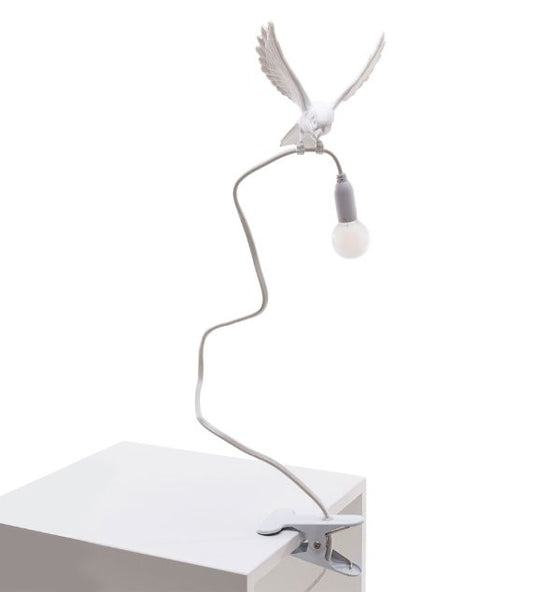 Seletti Sparrow - Landing Lampada Usb Resina Con Morsetto