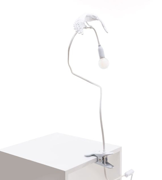 Seletti Sparrow - Taking Off Lampada Usb Resina Con Morsetto - trasformatore