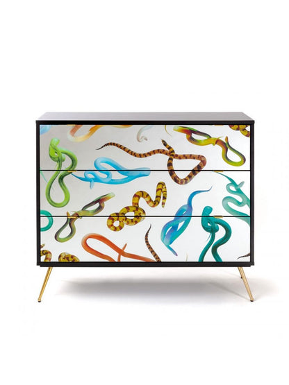 Seletti Toiletpaper Home Cassettiera 3 Cassetti Snakes