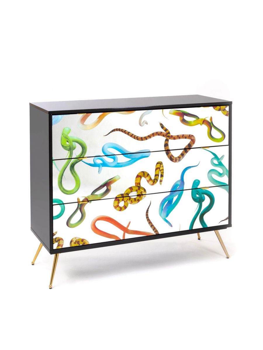 Seletti Toiletpaper Home Cassettiera 3 Cassetti Snakes