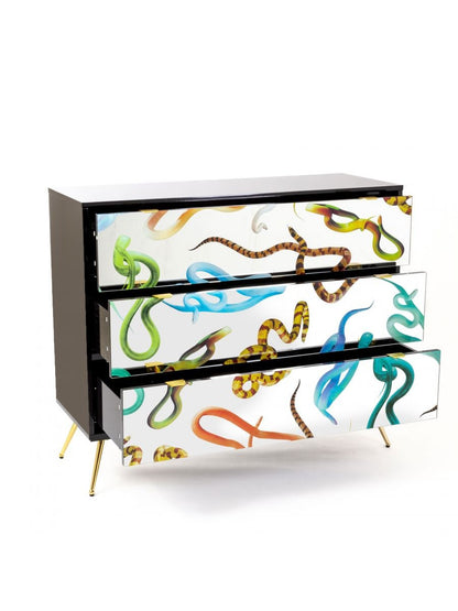 Seletti Toiletpaper Home Cassettiera 3 Cassetti Snakes