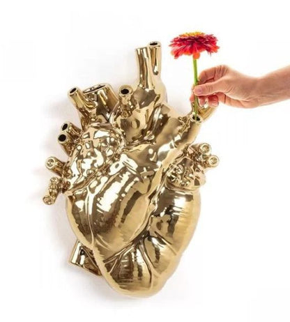 Seletti Vaso Cuore Love in Bloom Gigante Gold