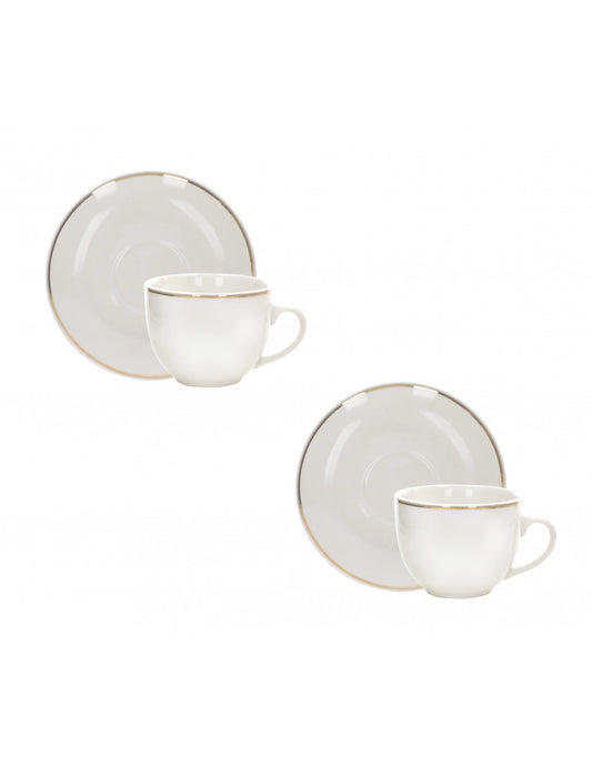 Brandani Punto Oro Tazza Tè Set 2 Pz Porcellana