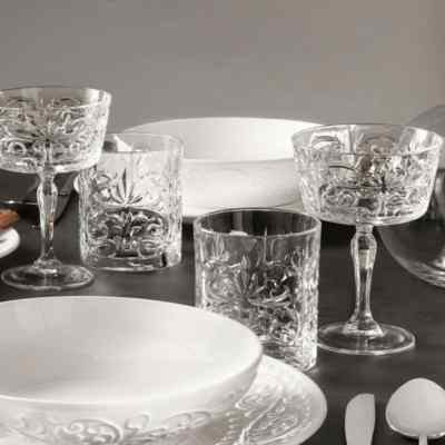 BRANDANI - Set da 6 Calice Gold&Gold Crystal Glass, 8.5 x 20 cm - Idea Casa  Più