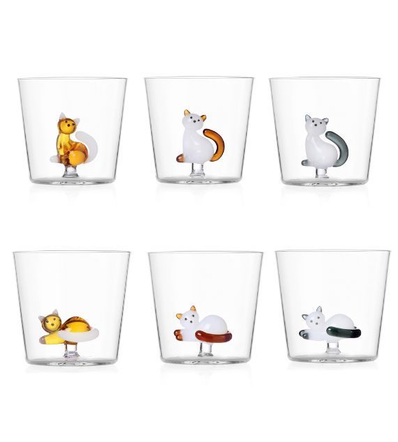 Set di 6 bicchieri in vetro collezione Animal Farm Ichendorf Milano