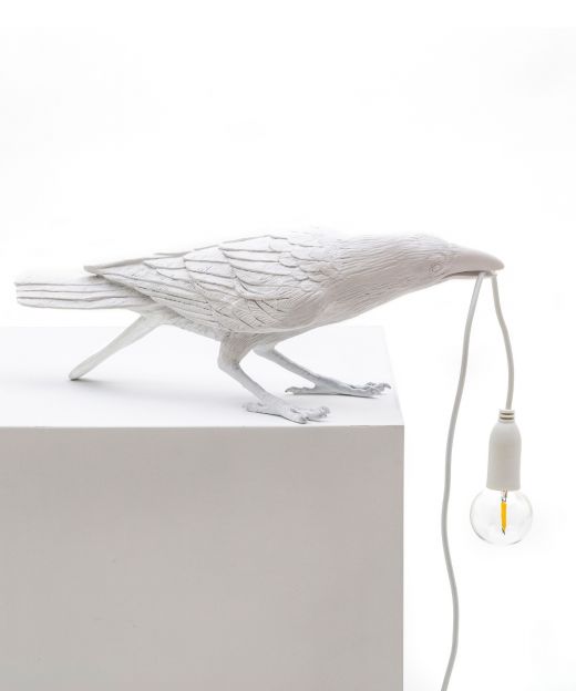 Seletti Bird Lamp Playing Lampada da appoggio Corvo