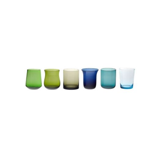 Bitossi Home Diseguale set 6 tumbler - Nuances Blu/Verde Forme Assortite